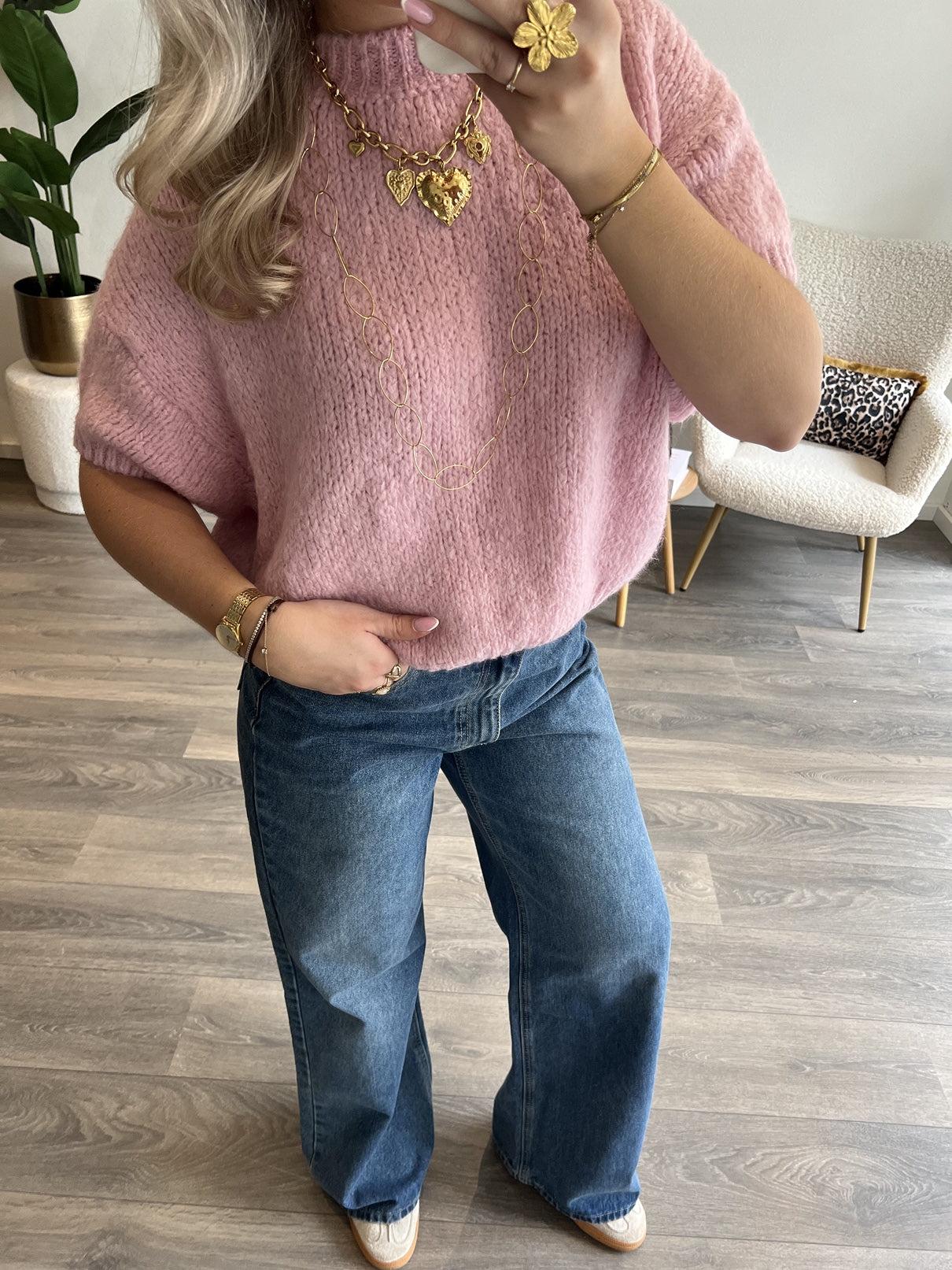 Oval Ketting Lang | Goud