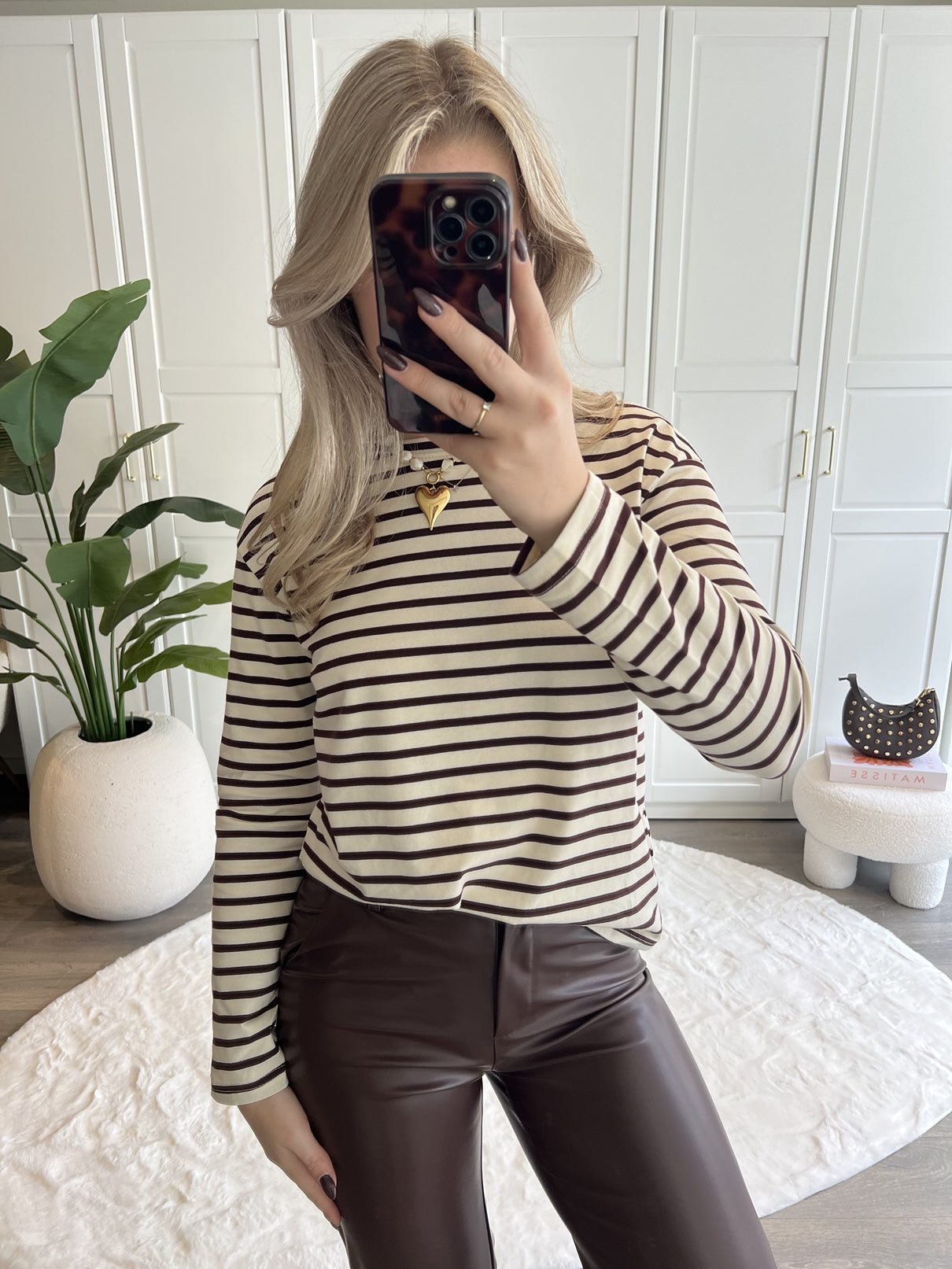 Striped T-shirt Romy | Choco