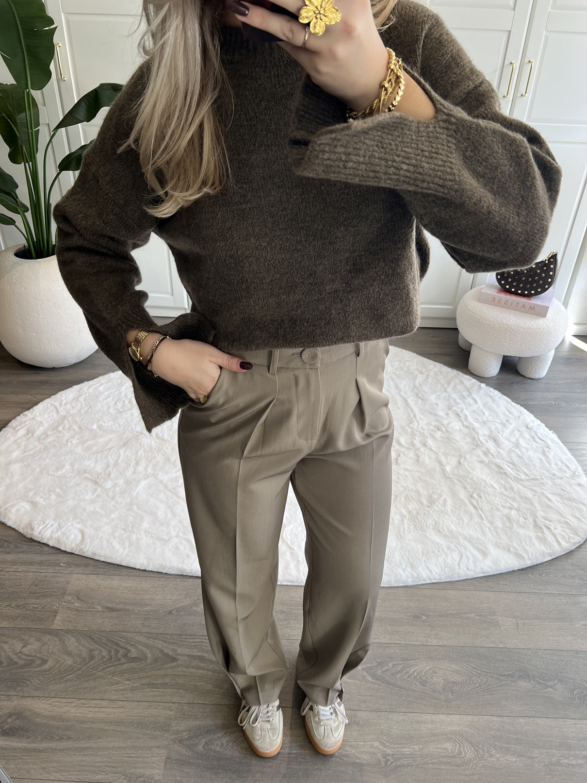 Button Pantalon Anna | Taupe