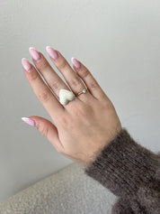 White Heart Ring | Goud