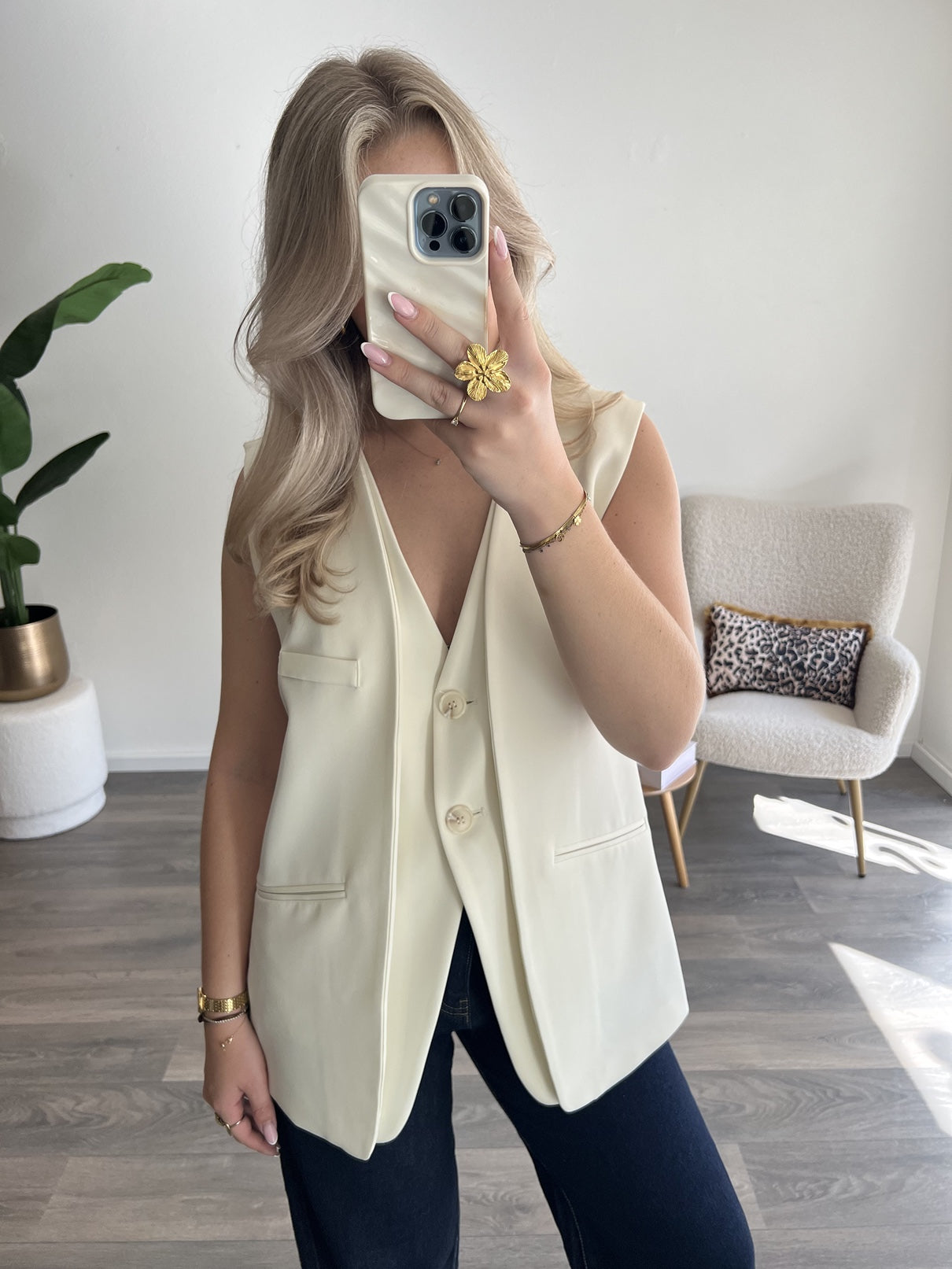 Double Gilet Tess | Creme